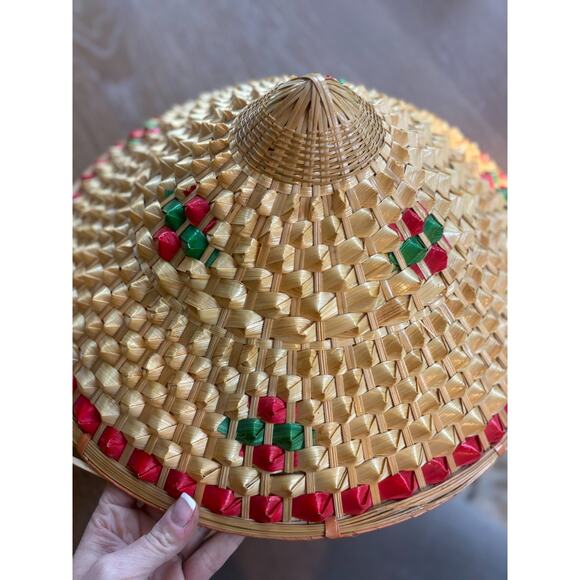 Japanese Bamboo Cone Straw Hat One Size